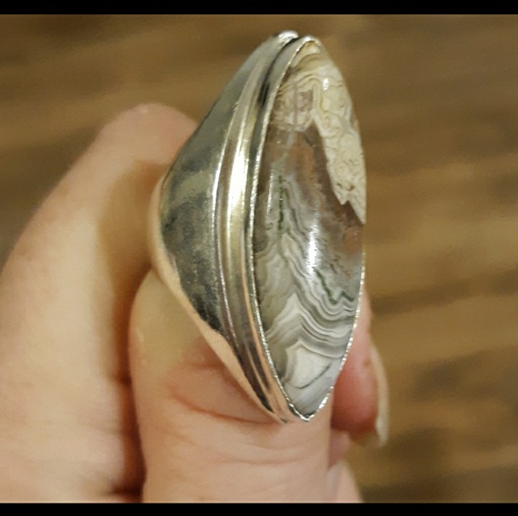 New Men's Crazy Lace Agate 925 Silver Ring. - Picture 1 of 8
